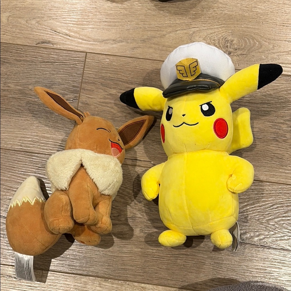 Pikachu and Eevee Plush Toy Set